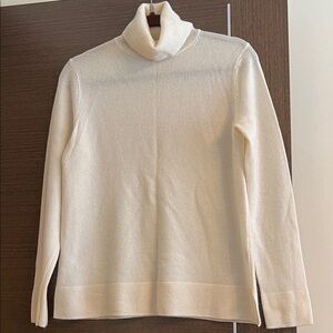 Neiman Marcus Cashmere Cream Turtleneck Sweater